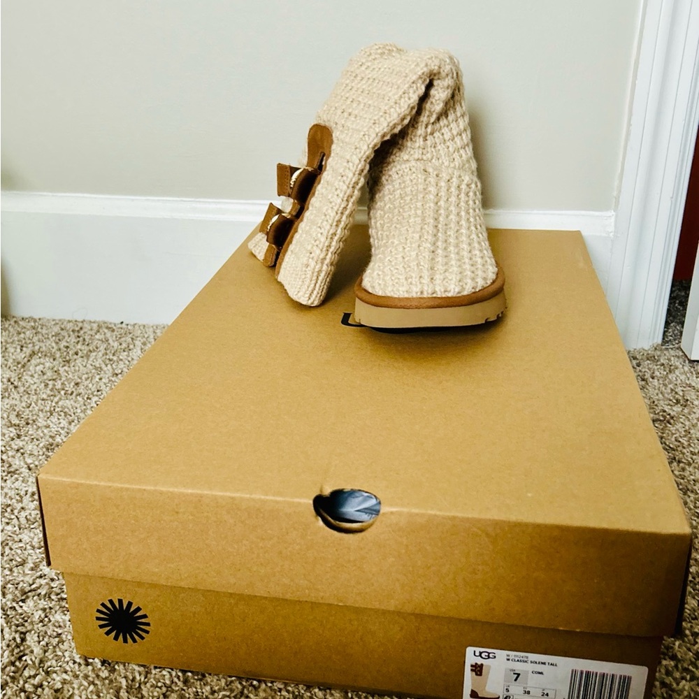 UGG Beige Knit Boots